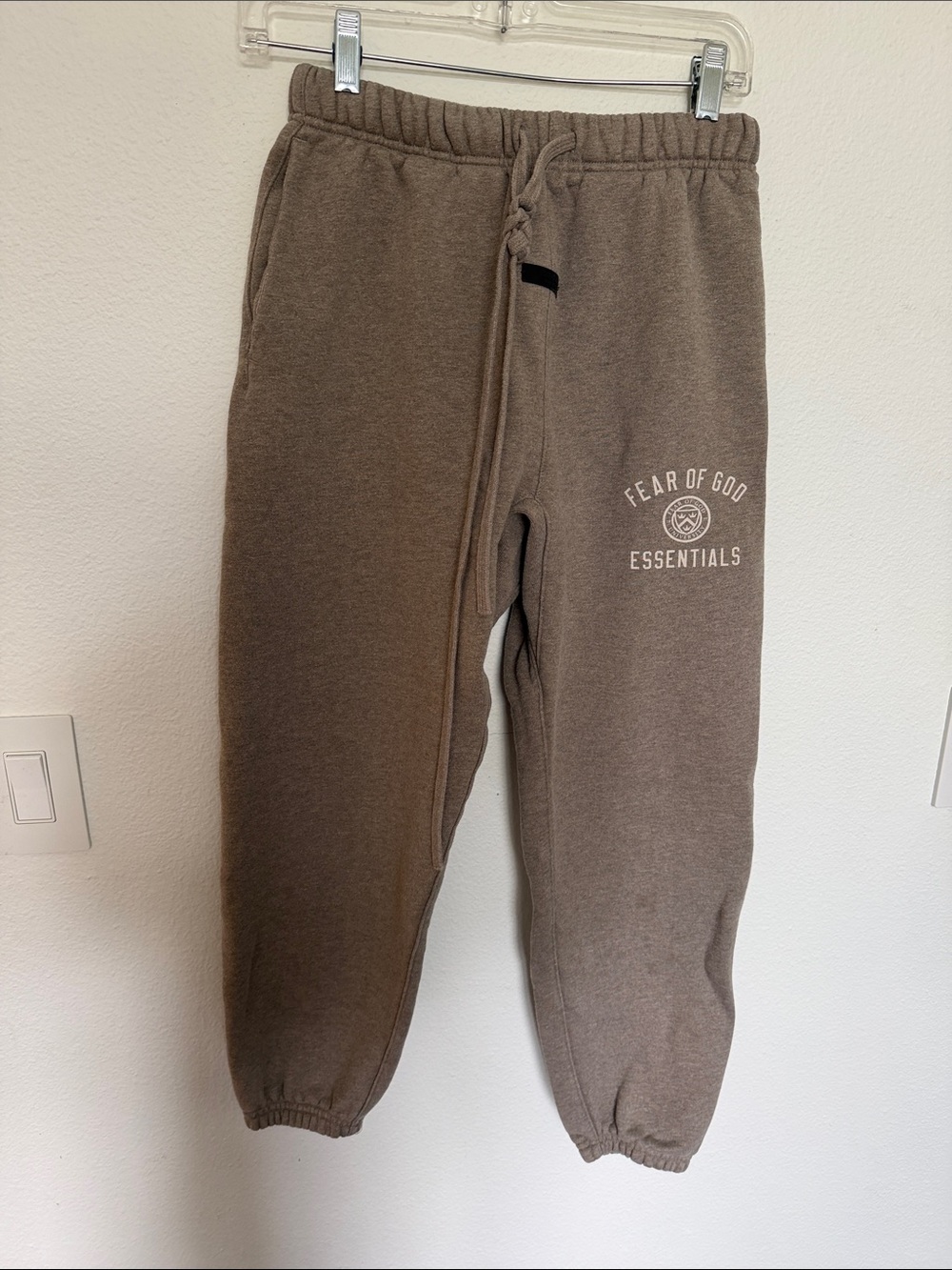 Fear of God Essentials Taupe Brown Logo Sweatpants